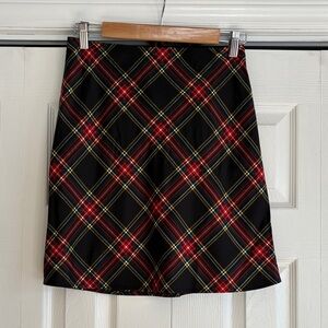 J Crew Plaid Mini Slip Skirt